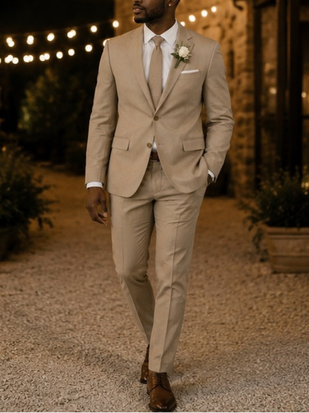 Calvin Klein Mens Khaki-Tan Suit (NWOT)